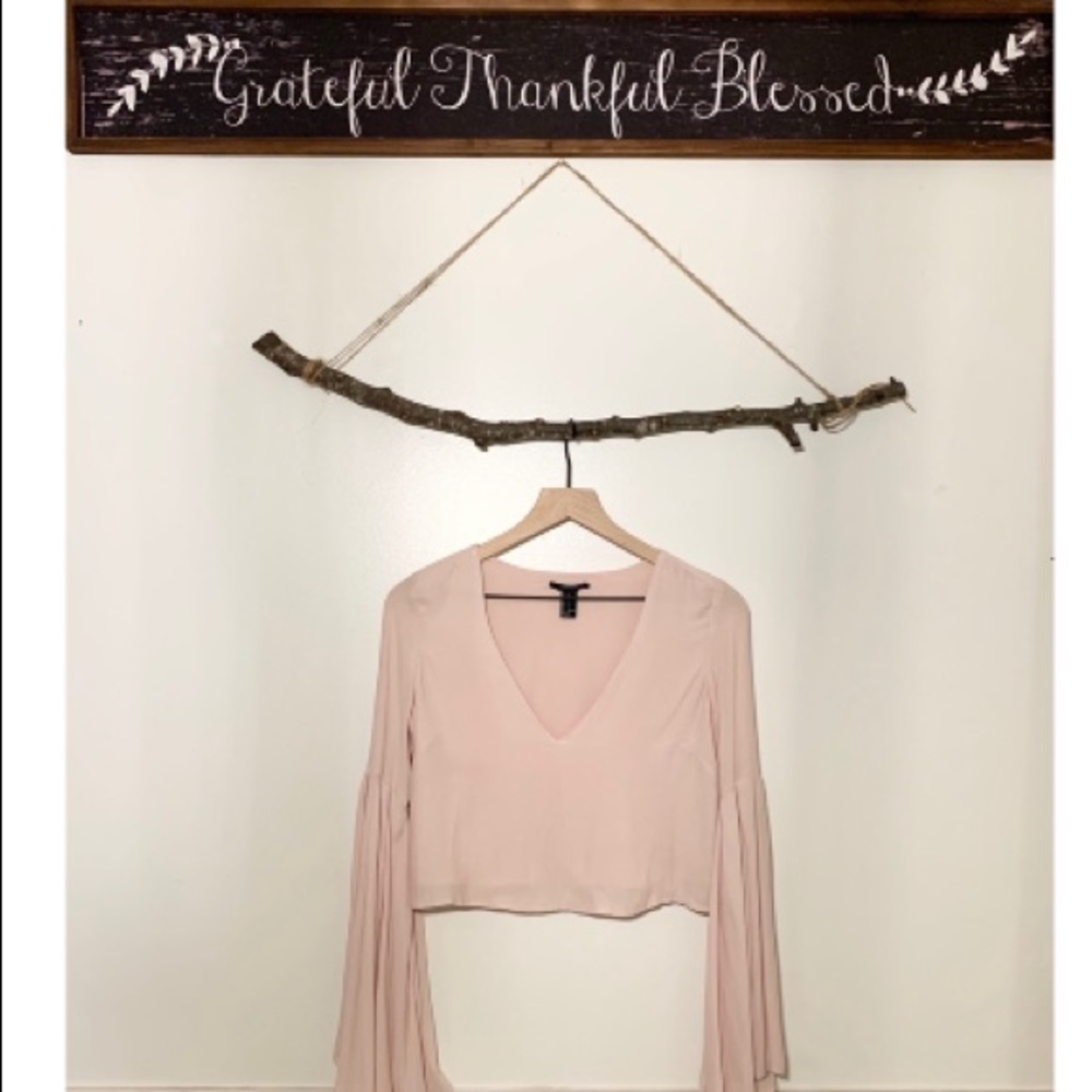 Forever 21, sheer, bell sleeve, crop top